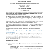 Government of Saint Vincent and the Grenadines - SVG Coastal and Marine Ecosystems Management Strengthening Project - Mid Term Review Consultant